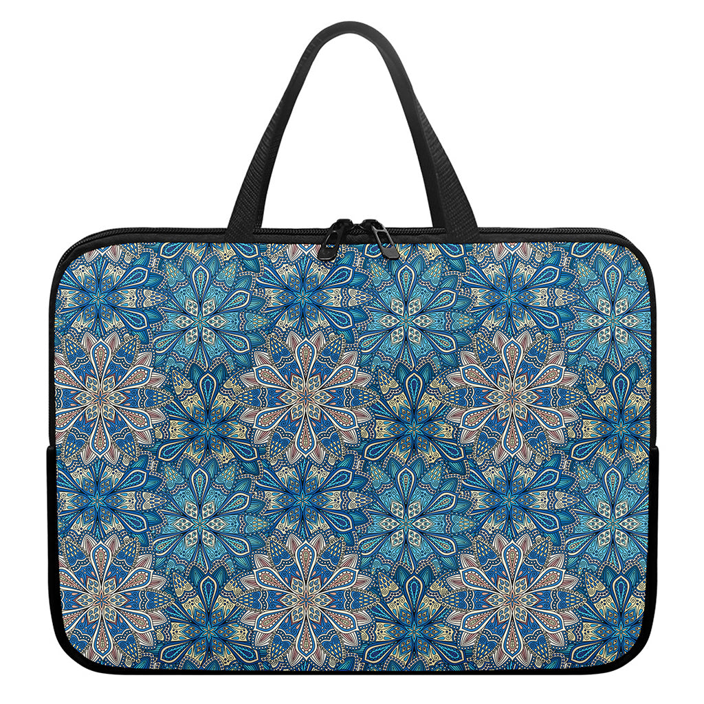 Boho Chic Mandala Floral Print Laptop Sleeve With Handle