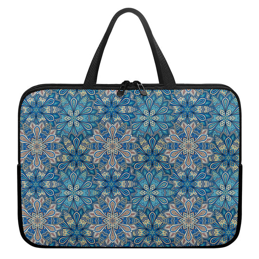 Boho Chic Mandala Floral Print Laptop Sleeve With Handle