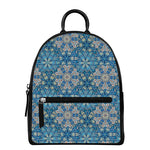 Boho Chic Mandala Floral Print Leather Backpack