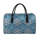 Boho Chic Mandala Floral Print Leather Duffle Bag
