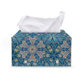 Boho Chic Mandala Floral Print Leather Tissue Box Cover