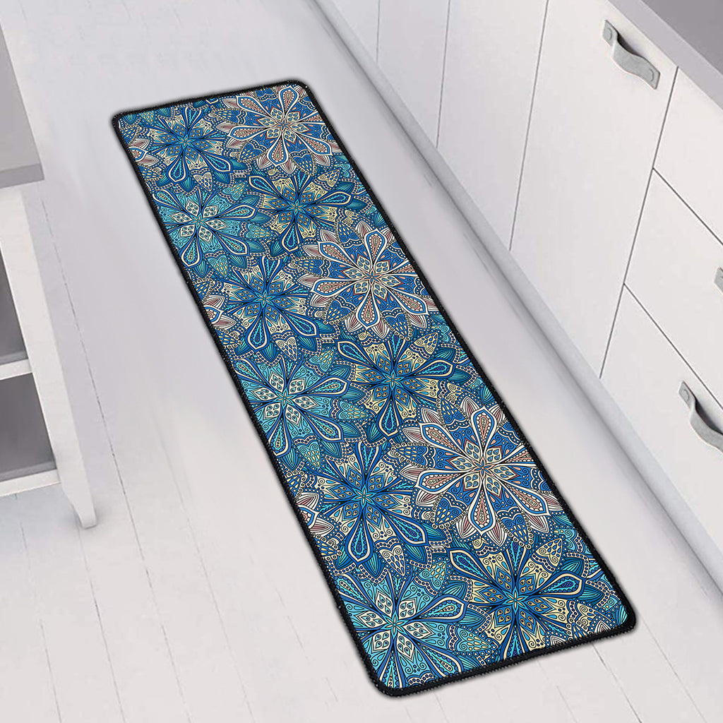 Boho Chic Mandala Floral Print Long Kitchen Mat
