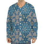 Boho Chic Mandala Floral Print Long Sleeve Baseball Jersey