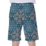Boho Chic Mandala Floral Print Men's Beach Shorts