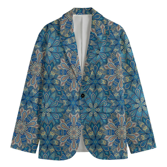 Boho Chic Mandala Floral Print Men's Blazer