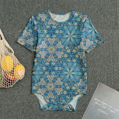Boho Chic Mandala Floral Print Men's Bodysuit