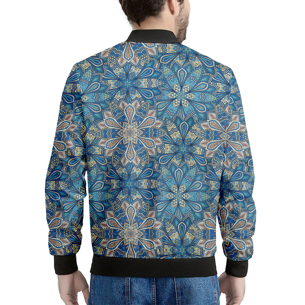 Boho Chic Mandala Floral Print Men's Bomber Jacket