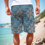Boho Chic Mandala Floral Print Men's Cargo Shorts