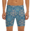 Boho Chic Mandala Floral Print Men's Long Boxer Briefs