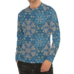 Boho Chic Mandala Floral Print Men's Long Sleeve Rash Guard