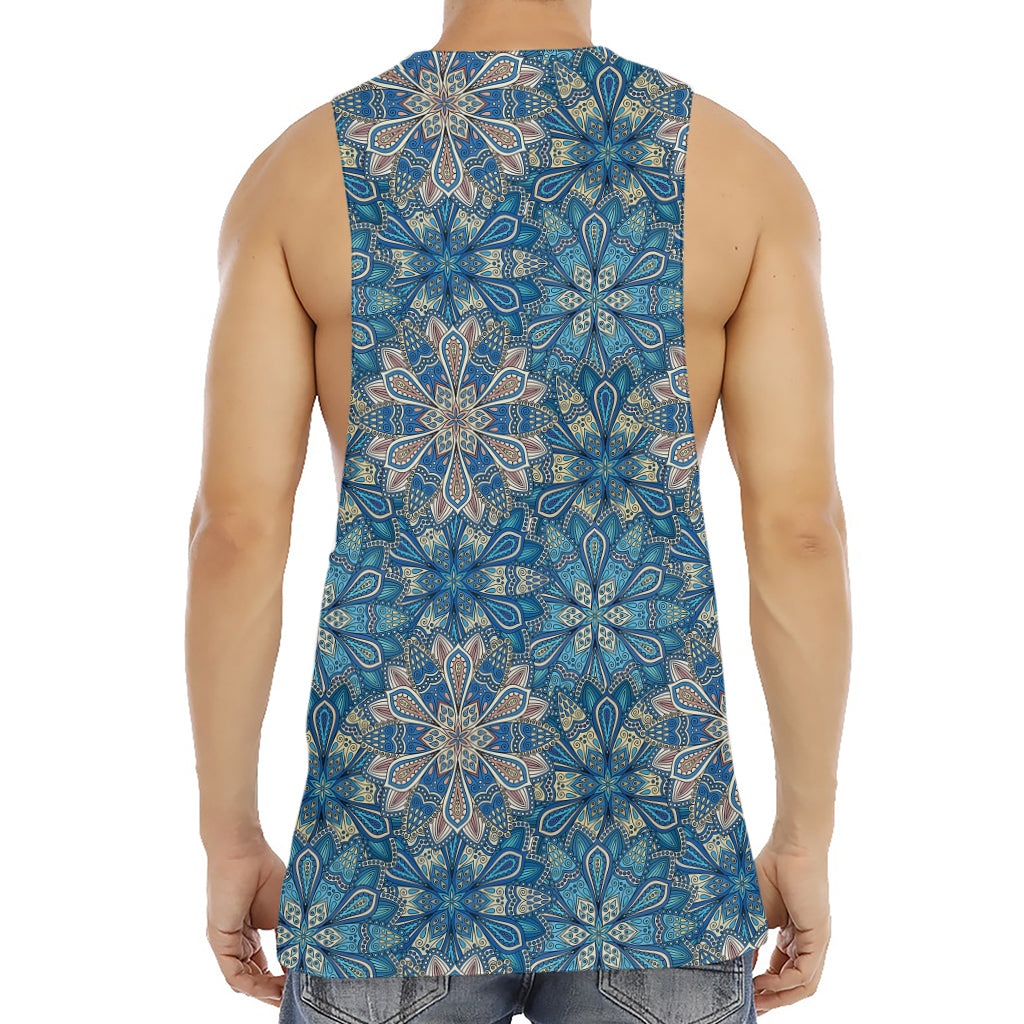 Boho Chic Mandala Floral Print Men's Muscle Tank Top