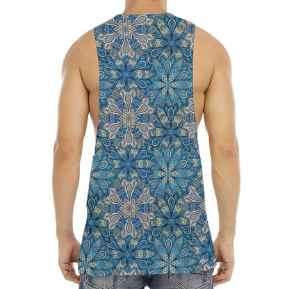 Boho Chic Mandala Floral Print Men's Muscle Tank Top