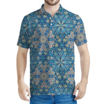 Boho Chic Mandala Floral Print Men's Polo Shirt