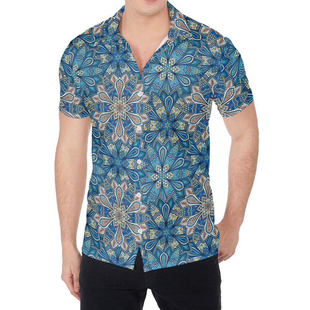 Boho Chic Mandala Floral Print Men's Shirt