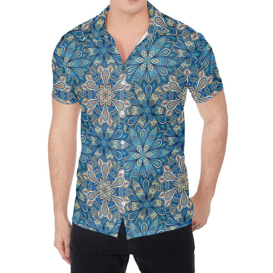 Boho Chic Mandala Floral Print Men's Shirt
