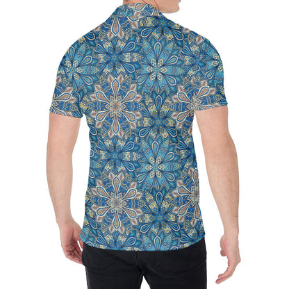 Boho Chic Mandala Floral Print Men's Shirt
