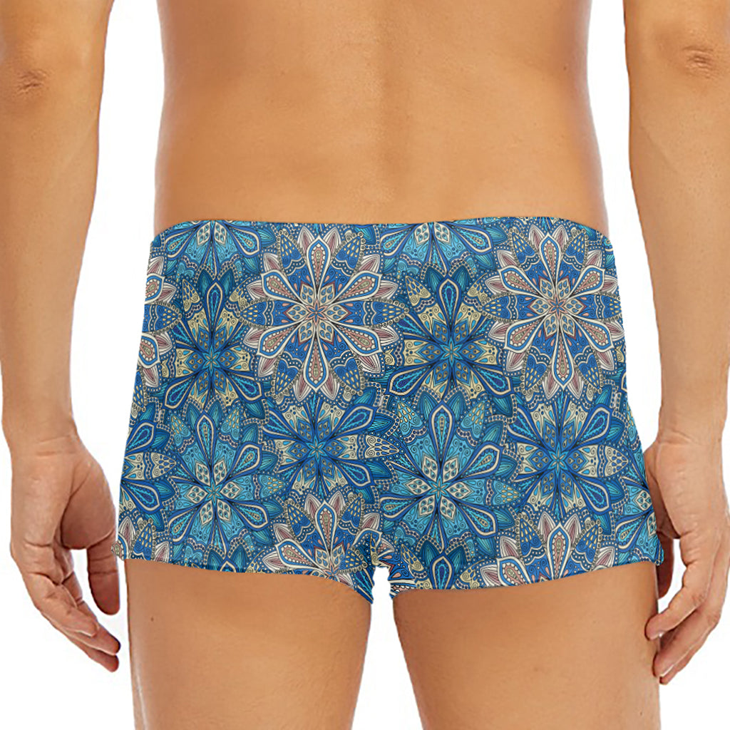 Boho Chic Mandala Floral Print Men's Short Boxer Briefs