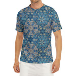 Boho Chic Mandala Floral Print Men's Short Sleeve Rash Guard