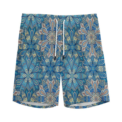 Boho Chic Mandala Floral Print Men's Sports Shorts