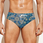 Boho Chic Mandala Floral Print Men's Swim Briefs