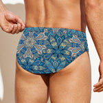 Boho Chic Mandala Floral Print Men's Swim Briefs