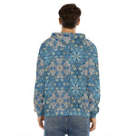 Boho Chic Mandala Floral Print Men's Velvet Pullover Hoodie