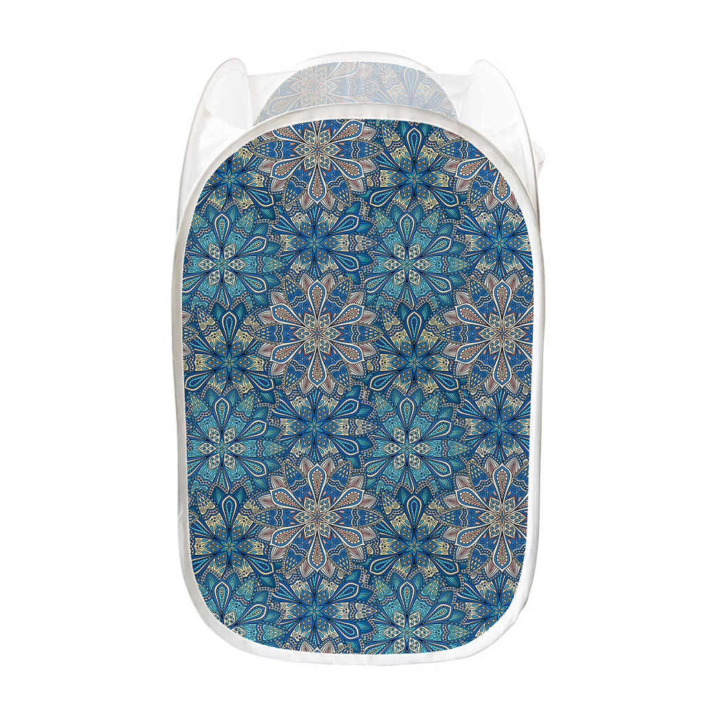 Boho Chic Mandala Floral Print Mesh Laundry Hamper