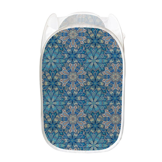 Boho Chic Mandala Floral Print Mesh Laundry Hamper