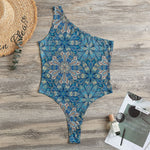 Boho Chic Mandala Floral Print One Shoulder Bodysuit