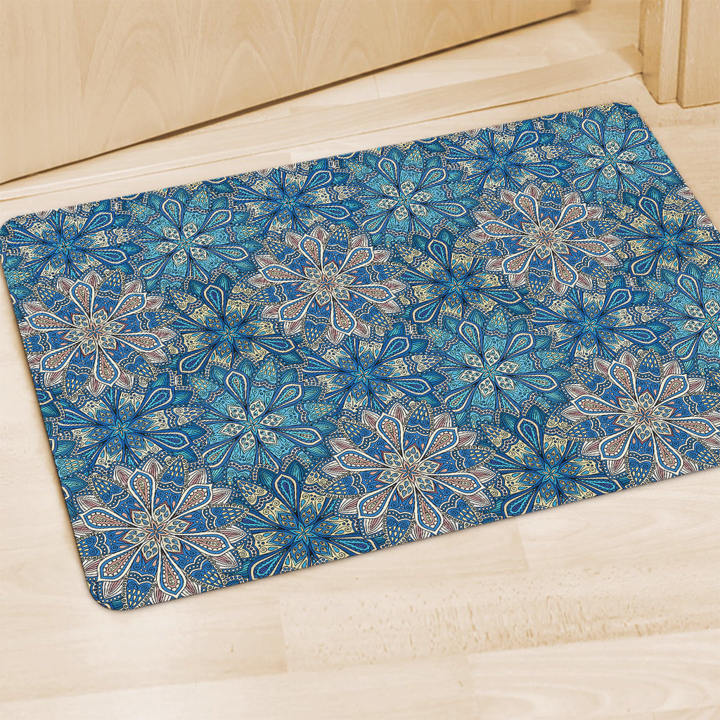 Boho Chic Mandala Floral Print Polyester Doormat