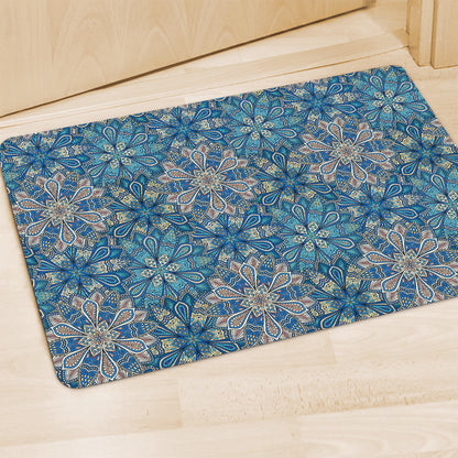 Boho Chic Mandala Floral Print Polyester Doormat