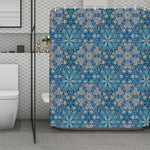 Boho Chic Mandala Floral Print Polyester Shower Curtain
