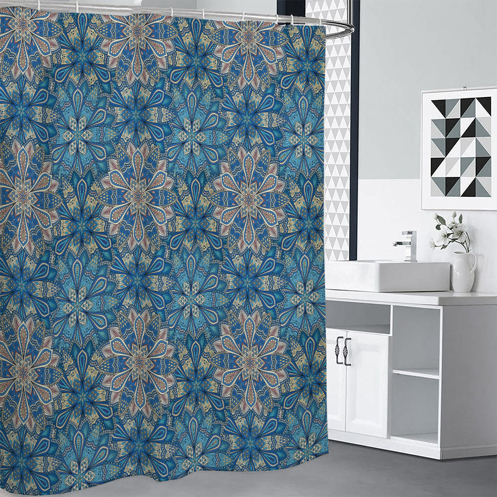 Boho Chic Mandala Floral Print Premium Shower Curtain