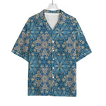 Boho Chic Mandala Floral Print Rayon Hawaiian Shirt