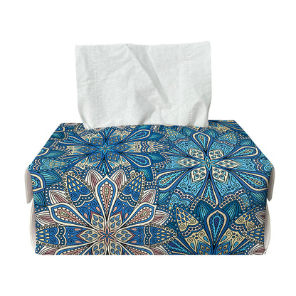 Boho Chic Mandala Floral Print Rectangle Tissue Box Cover