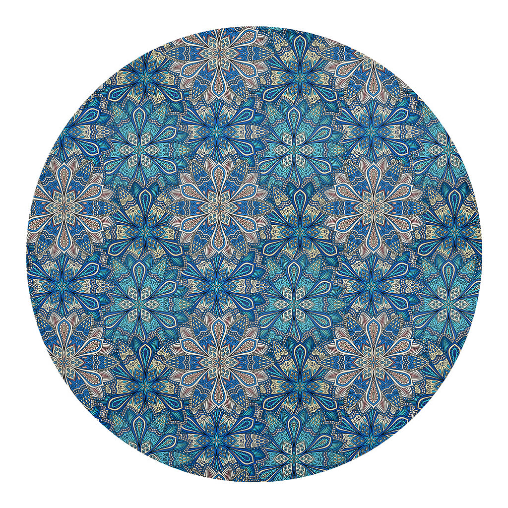 Boho Chic Mandala Floral Print Round Blanket