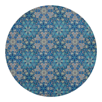Boho Chic Mandala Floral Print Round Blanket