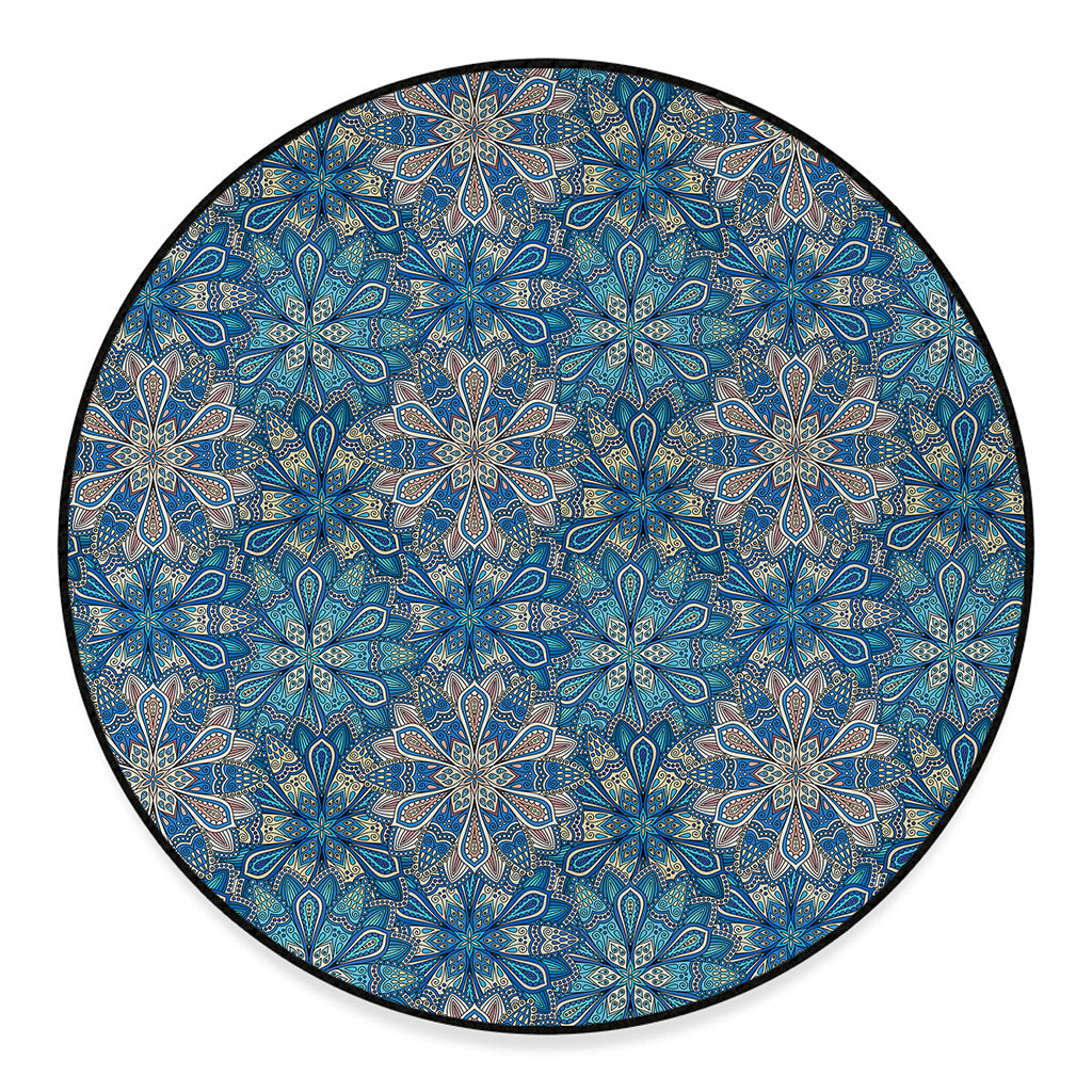 Boho Chic Mandala Floral Print Round Floor Mat