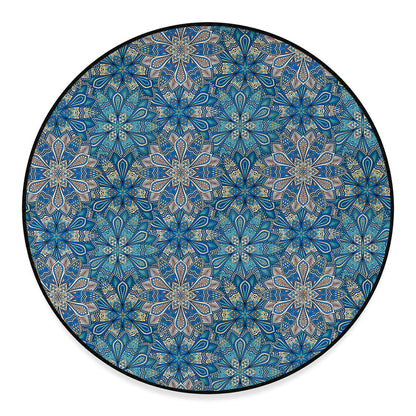 Boho Chic Mandala Floral Print Round Floor Mat