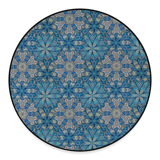 Boho Chic Mandala Floral Print Round Floor Mat