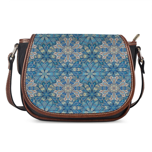 Boho Chic Mandala Floral Print Saddle Bag
