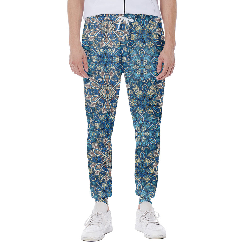Boho Chic Mandala Floral Print Scuba Joggers