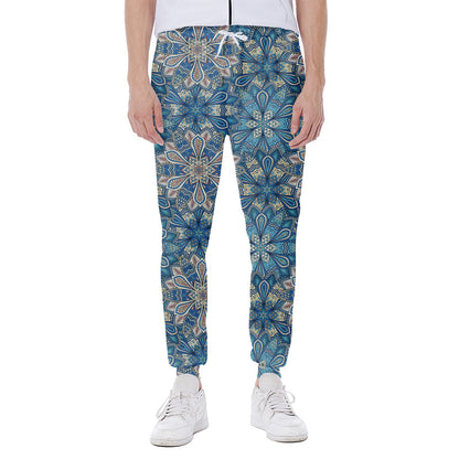 Boho Chic Mandala Floral Print Scuba Joggers