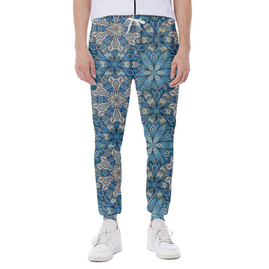 Boho Chic Mandala Floral Print Scuba Joggers