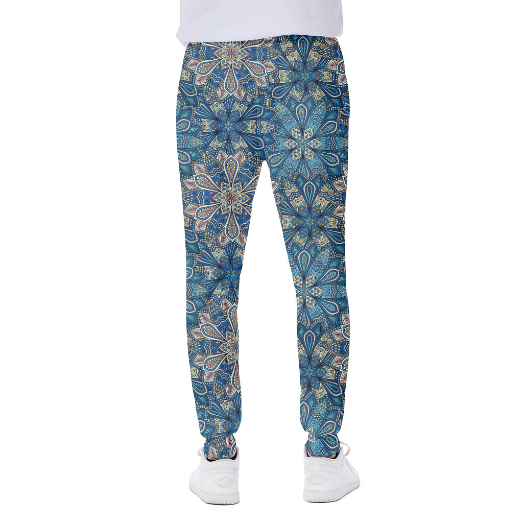 Boho Chic Mandala Floral Print Scuba Joggers