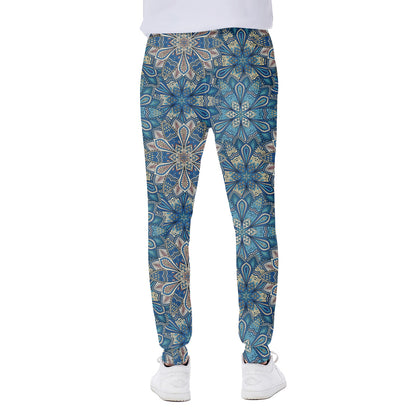Boho Chic Mandala Floral Print Scuba Joggers