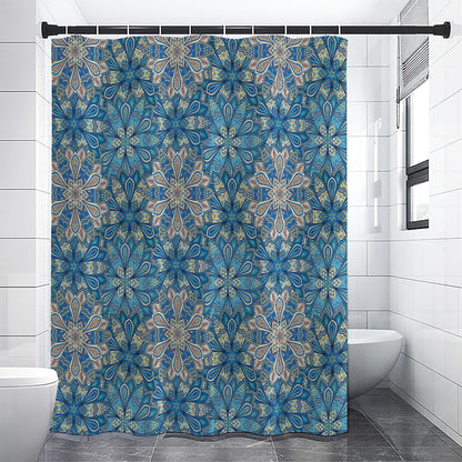 Boho Chic Mandala Floral Print Shower Curtain