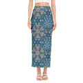 Boho Chic Mandala Floral Print Side Slit Maxi Skirt