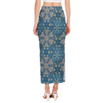 Boho Chic Mandala Floral Print Side Slit Maxi Skirt