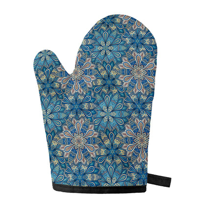 Boho Chic Mandala Floral Print Single Oven Mitt
